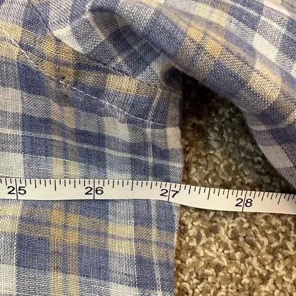 Peter Millar Seaside Commons Plaid Linen Long Sleeve Blue Men’s Shirt XL - Picture 12 of 12